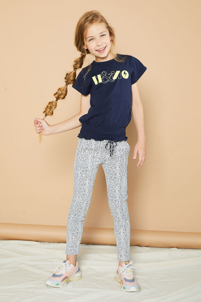 NONO Girls Secler Pants With Pintucks - Animal Print