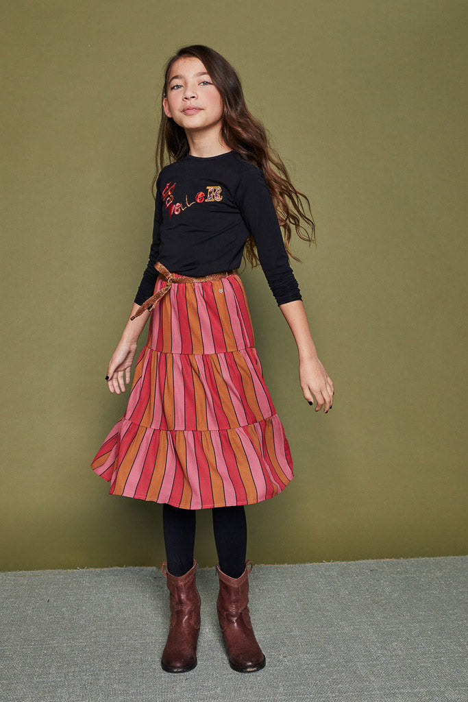 Girls Stripe Midi Skirt Nael