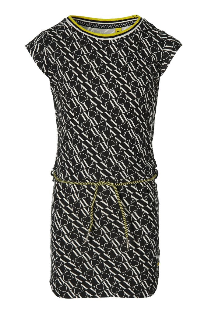 Quapi Girls Fab Dress Black Print