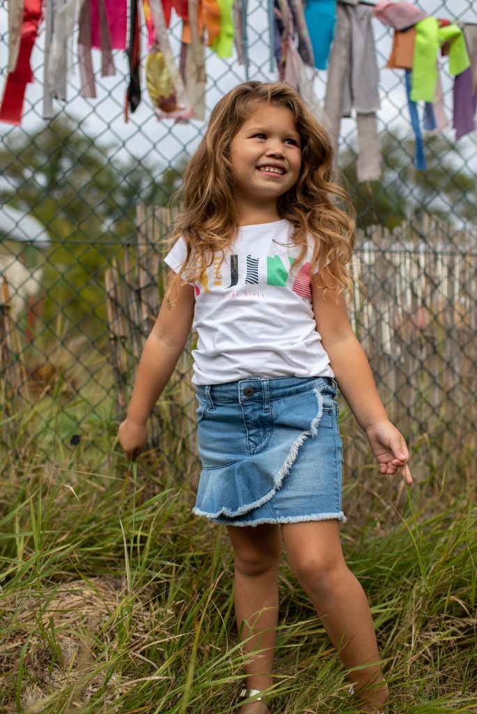 Quapi Girls Blue Denim Skirt Feona