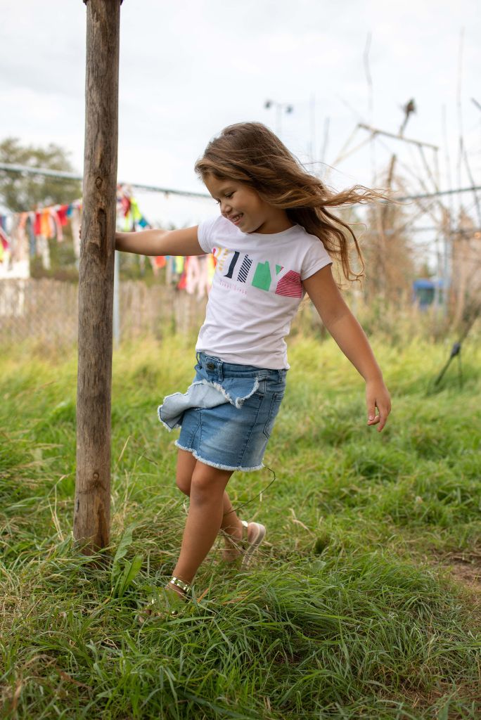 Quapi Girls Blue Denim Skirt Feona