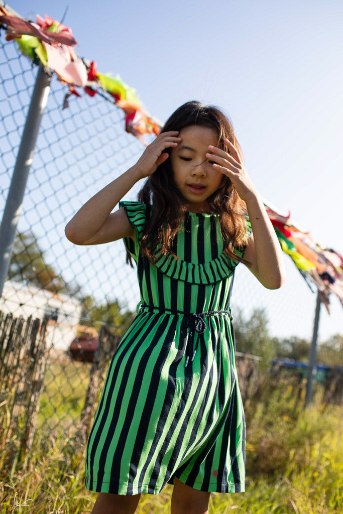 Green hotsell stripe dress