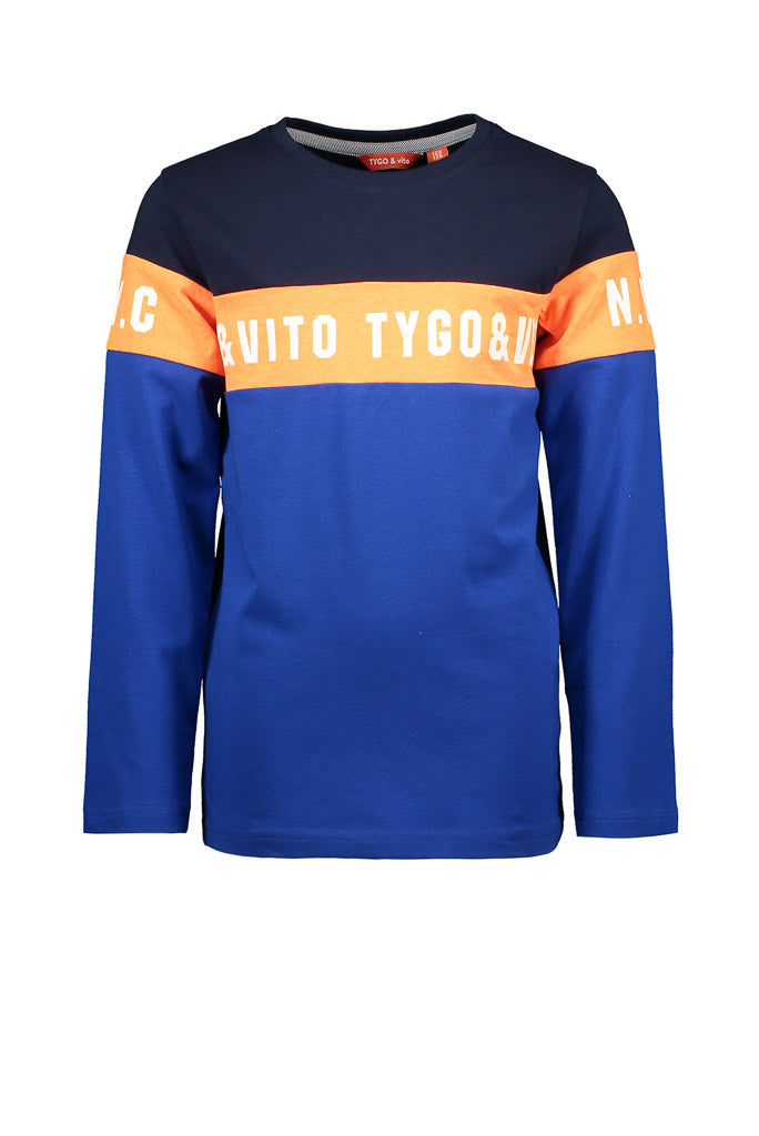 Boys Long Sleeve Colour Block Top