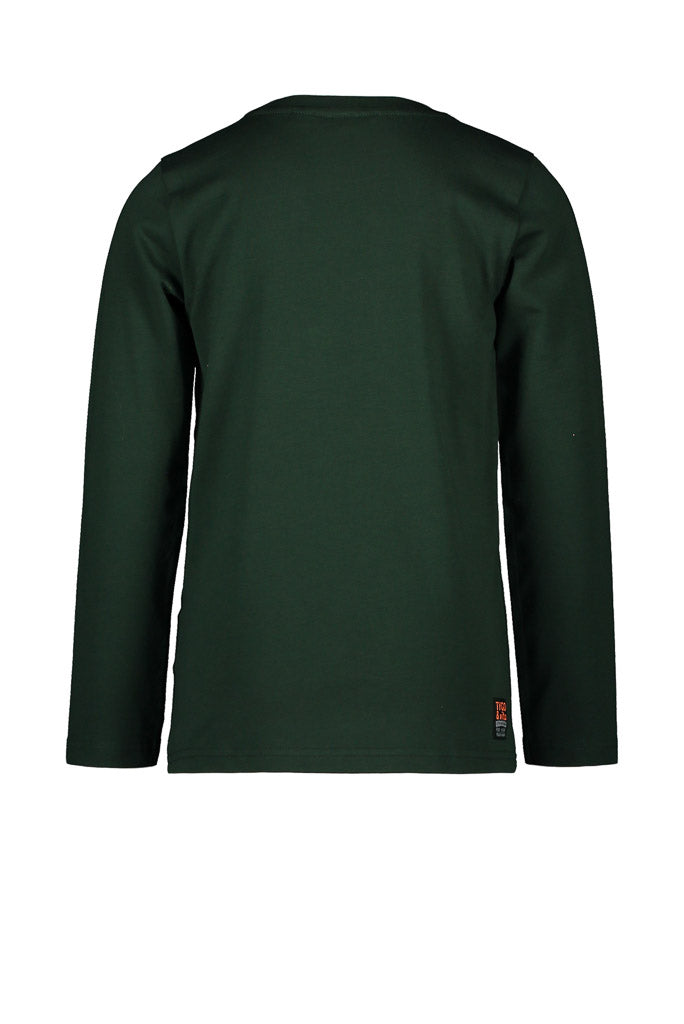 Boys Long Sleeve Logo Top - Green